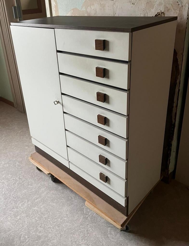 Mooie vintage ladekast met 8 lades, Ophalen, Gebruikt, 5 laden of meer