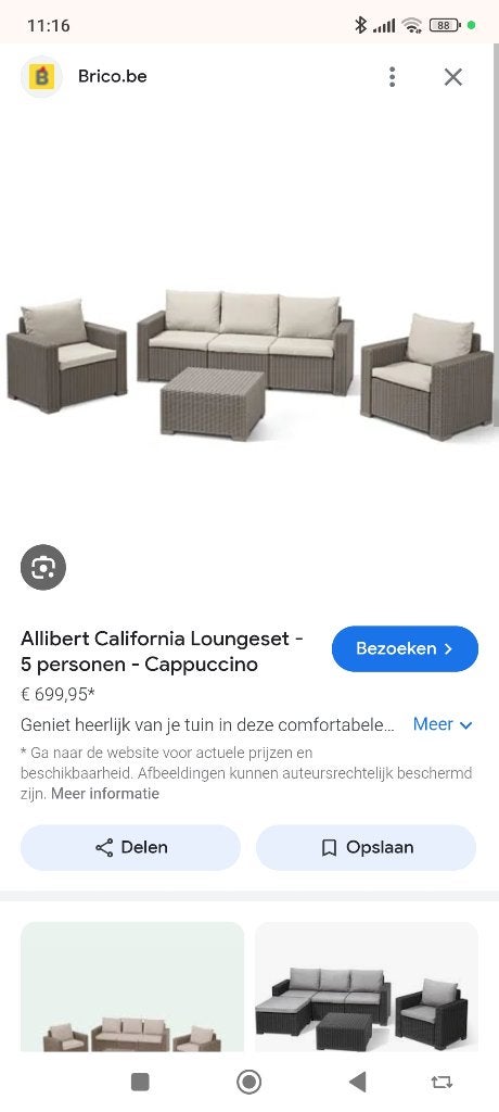 Tuinset / Loungeset Allibert 5 plaatsen, Enlèvement, Comme neuf, Salons de jardin
