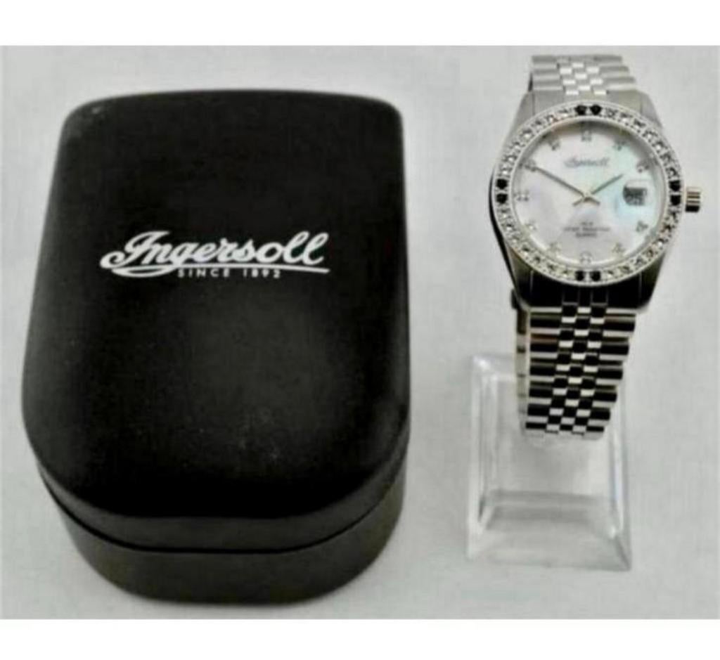 Ingersoll swiss-made Heren Horloge IN34126G + diamantjes, Handtassen en Accessoires, Horloges | Heren, Overige merken, Staal, Staal
