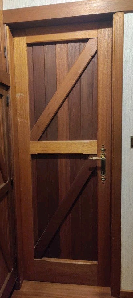 7 mooie meranti houten deuren met kaders – 1 met glas, Doe-het-zelf en Bouw, Ophalen, Gebruikt, Minder dan 80 cm, Binnendeur