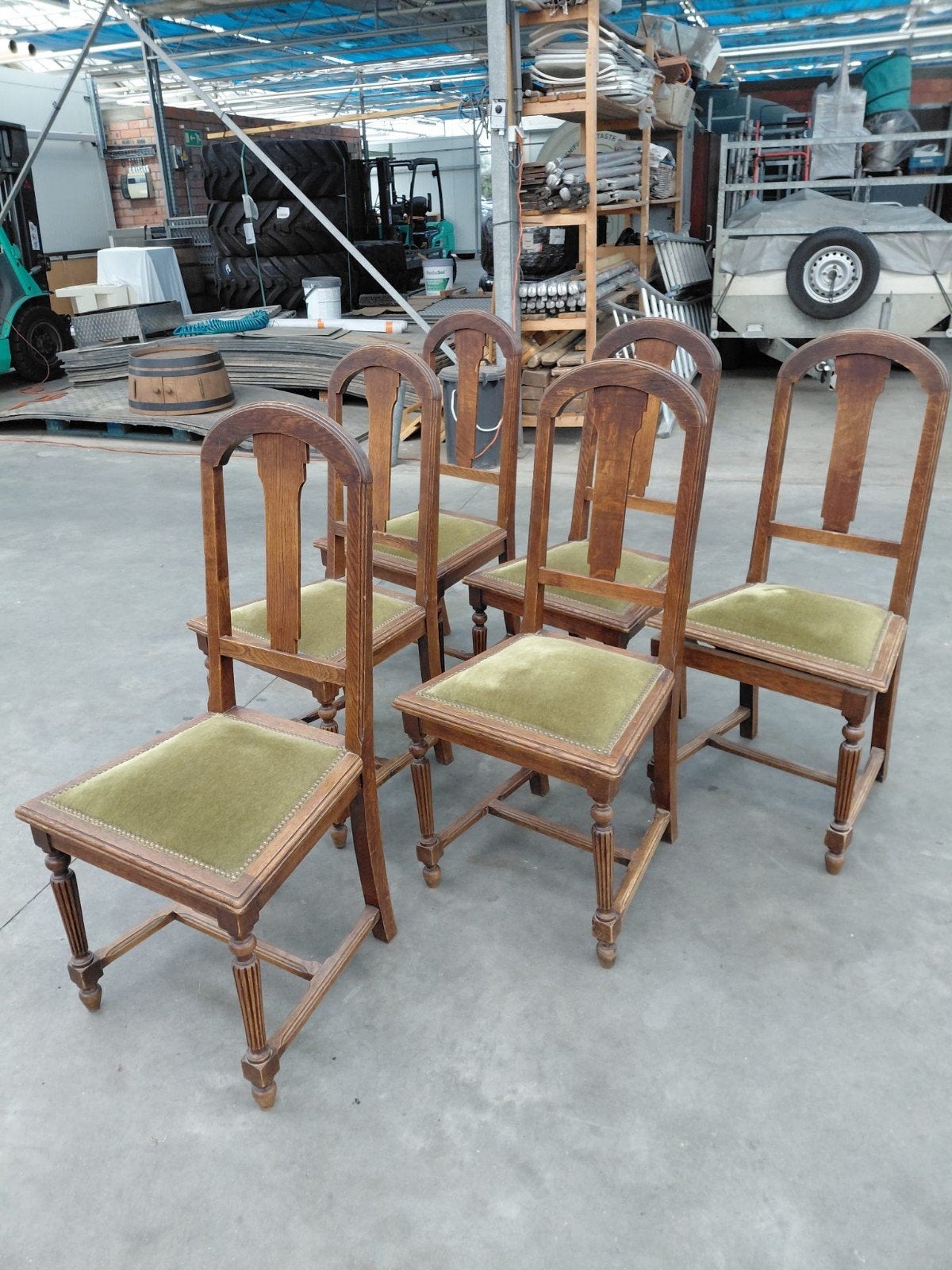 Ensemble de 6 chaises de salle à manger anciennes en chêne (, Antiquités & Art, Enlèvement ou Envoi