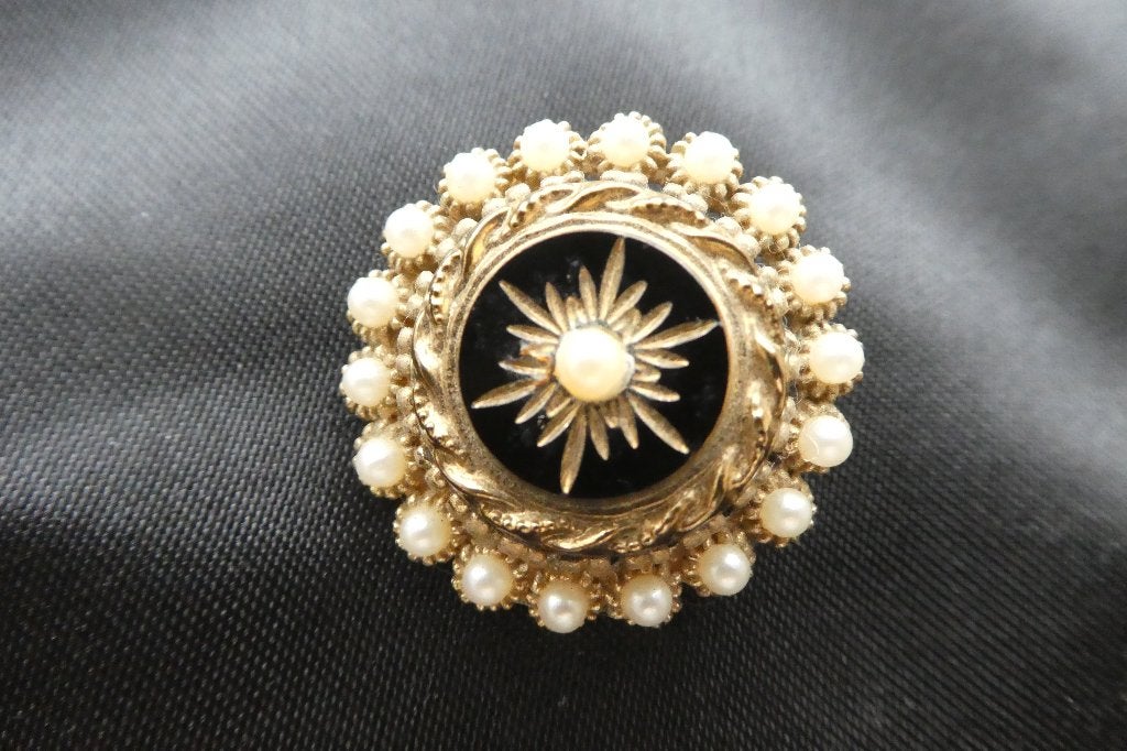 Jolie Broche Ronde ancienne en vermeil Diam. 2,5 cm, Enlèvement