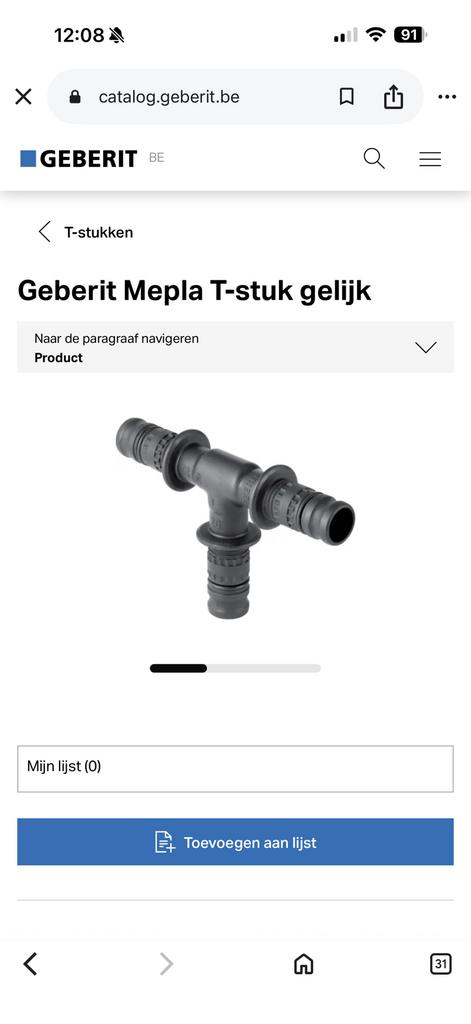 Mepla hulpstukken Geberitt, Doe-het-zelf en Bouw, Ophalen, Nieuw, Overige typen