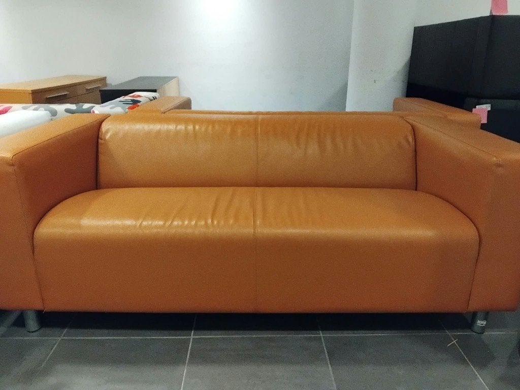 Divan IKEA KLIPPAN 2 places – BOMSTAD noir et/ou cognac, Maison & Meubles, 75 à 100 cm, 150 à 200 cm, Comme neuf, Enlèvement