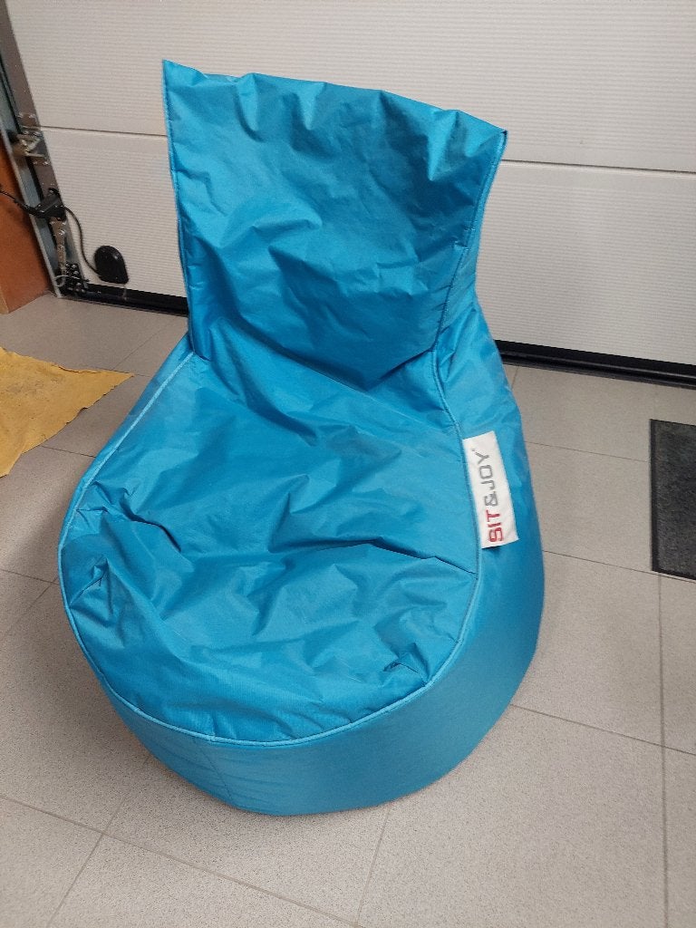 Blauwe zitzak merk sit en joy, Ophalen, Zo goed als nieuw, Blauw, Zitzak
