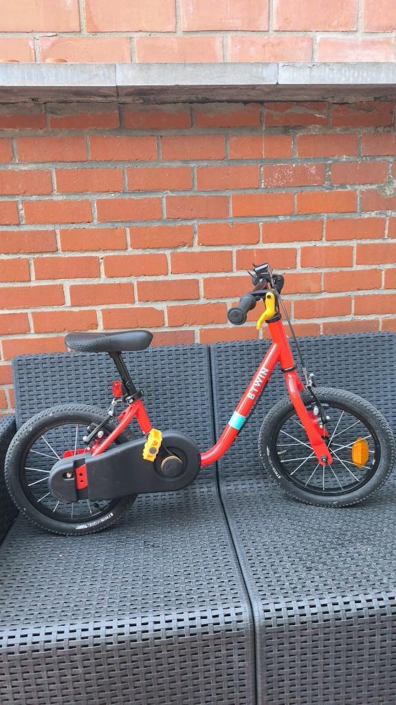 Kinderfiets 14inch 2 in 1, Ophalen, Zijwieltjes, Gebruikt, Minder dan 16 inch