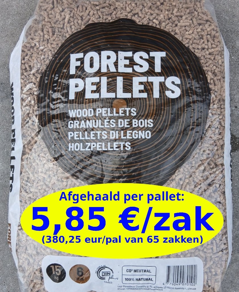 Houtpellets vanaf 5,85 eur/zak: FOREST PELLETS DIN+ A1, Ophalen of Verzenden