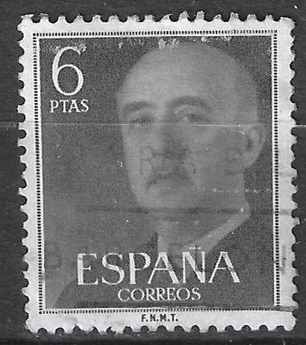 Espagne 1955-1958 - Yvert 868 - Général Franco - 6 p. (ST), Envoi, Affranchi