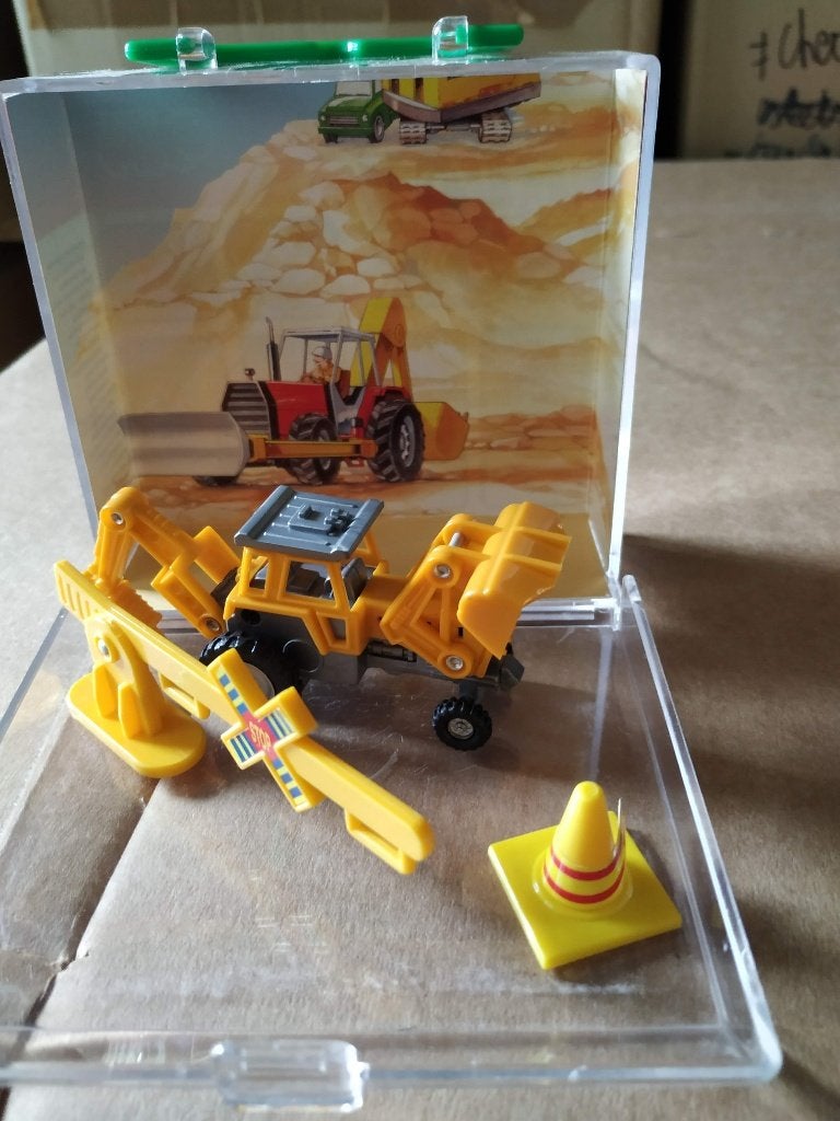 werkterrein in koffer met attributen plastieken tractor ..., Kinderen en Baby's, Ophalen of Verzenden