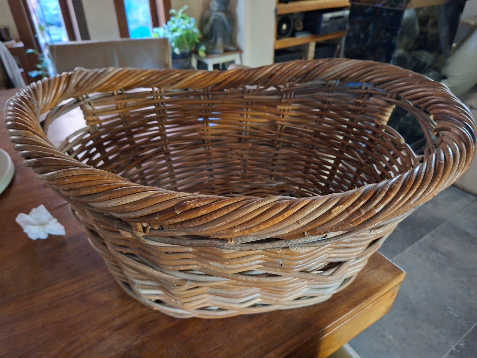 Grand panier en osier robuste, Enlèvement, Bois, Panier