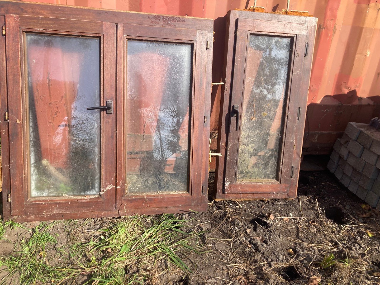 Ramen 4stuks, Gebruikt, Raamkozijn, Inclusief glas, 75 tot 150 cm