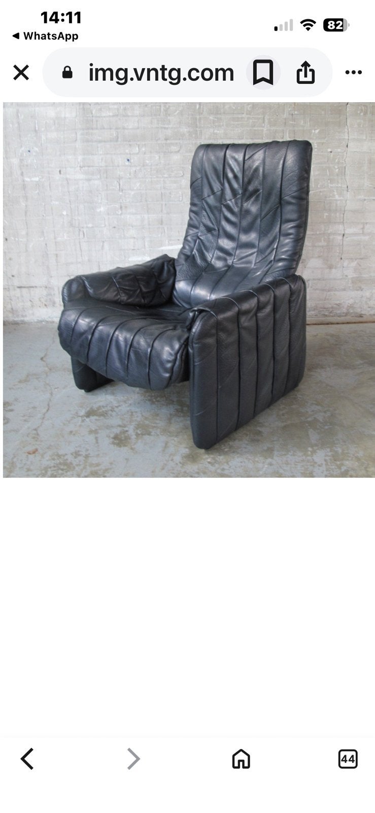 Fauteuil De Sede jaren 70 design.leder., Huis en Inrichting, Fauteuils, Ophalen, Zo goed als nieuw
