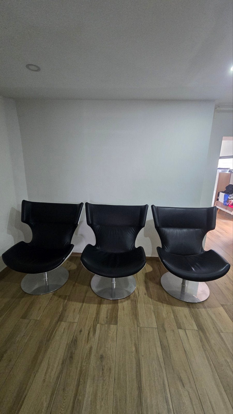 Ensemble de 3 fauteuils design ARTIFORT F978, Ophalen, Leer