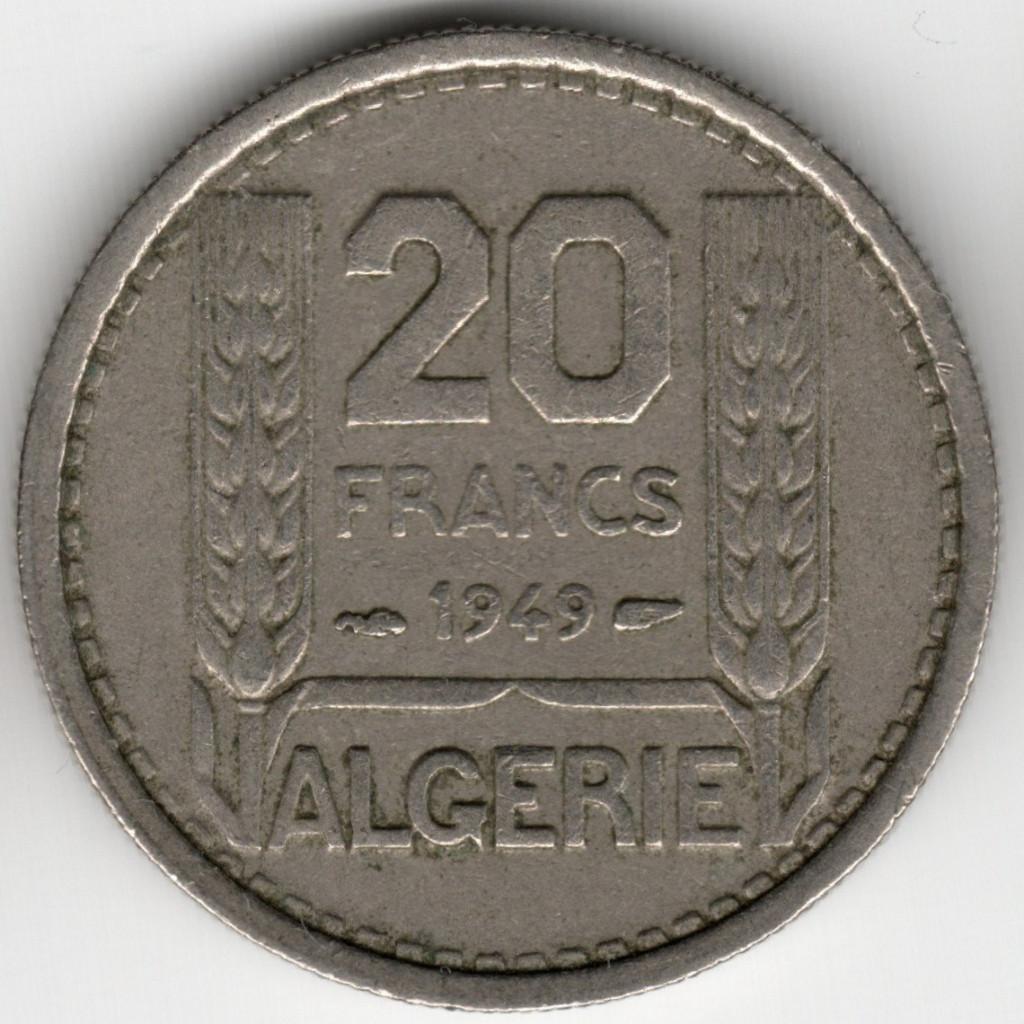 Algérie : 20 Francs 1949 KM #91 Ref 16717, Enlèvement ou Envoi, Autres pays, Monnaie en vrac