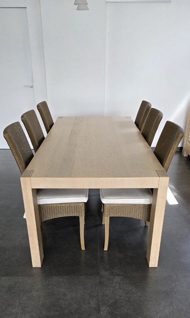 Eettafel met 6 stoelen, Ophalen