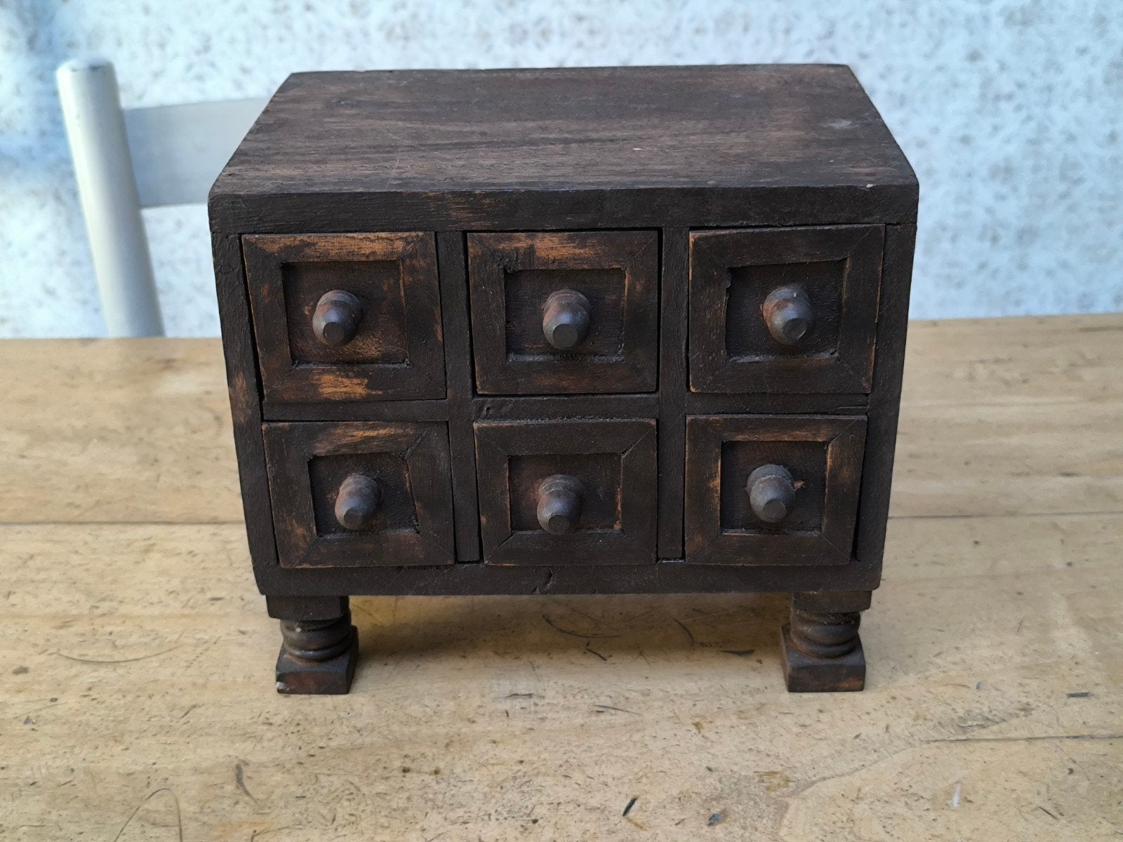 Petite commode ancienne en bois (Bon état!), Enlèvement ou Envoi, Utilisé, Moins de 50 cm, Moins de 50 cm