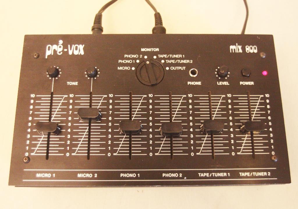 Vintage Pré-Vox Mengpaneel / Mixer Voor DJ / Model MIX 800, Enlèvement ou Envoi, Comme neuf, 5 à 10 canaux, Entrée micro