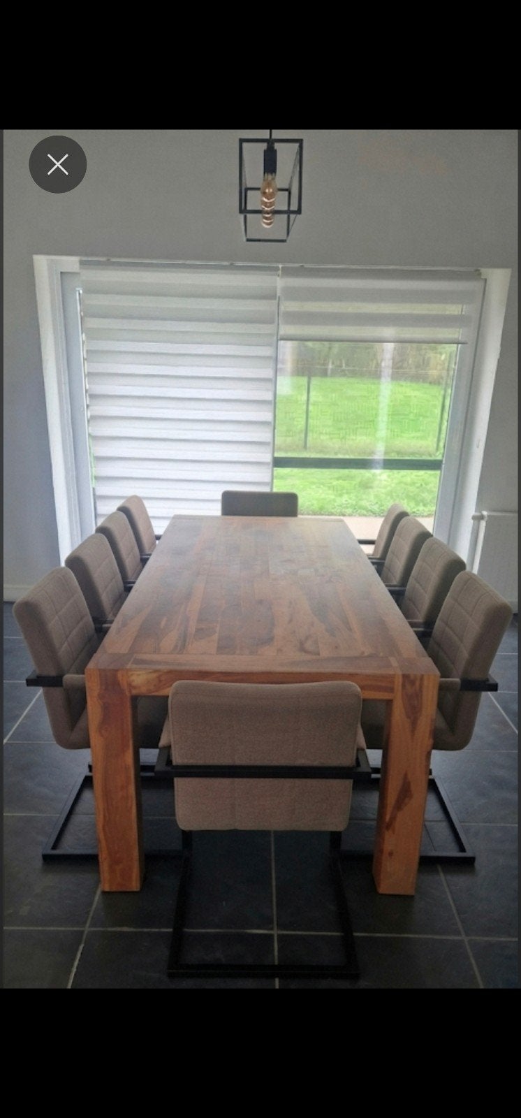 prachtige eetkamerset in massief acaciahout-tafel + dressoir, Enlèvement