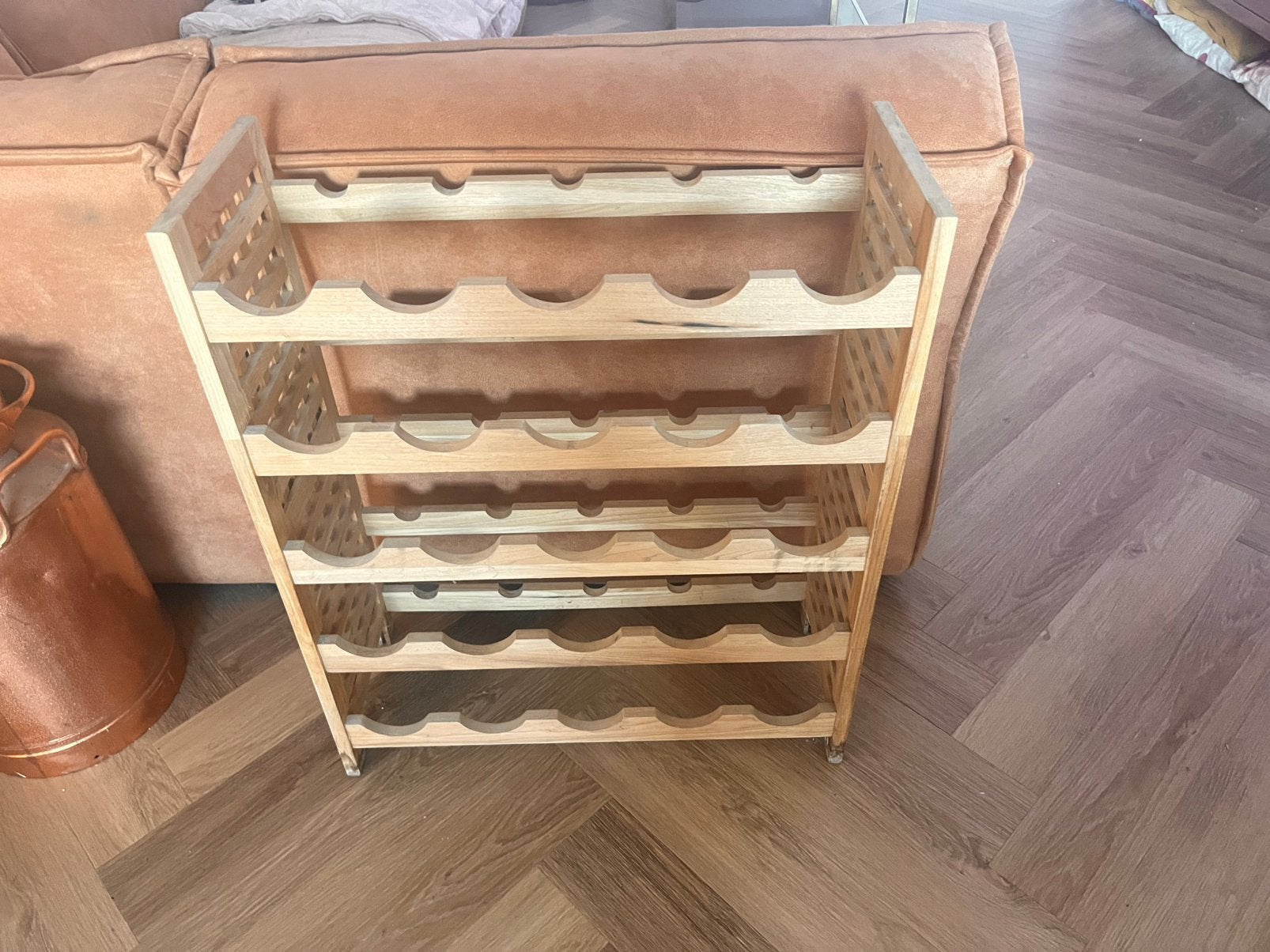 houten wijnrek – plaats voor 25 flessen, Ophalen, Zo goed als nieuw, 25 flessen of meer, 75 – 100