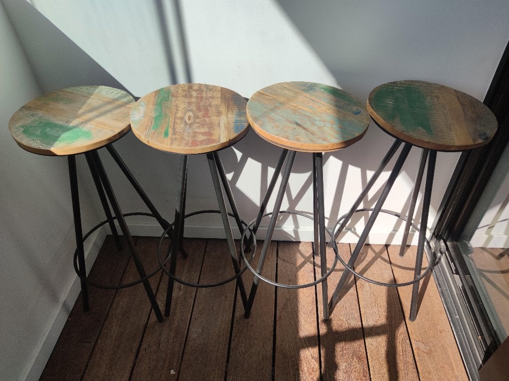 Barkrukken VidaXL 4st, Huis en Inrichting, Barkrukken, Ophalen, 60 tot 90 cm, Zo goed als nieuw, 4 krukken