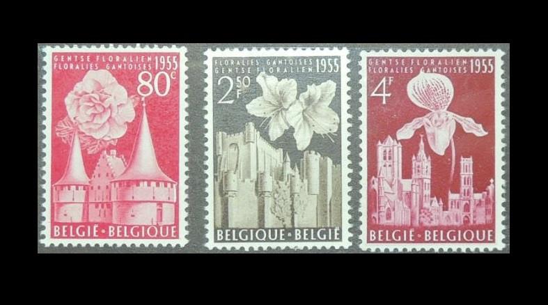 Timbres 961/63 Floralies Gantoises 1955, Timbres & Monnaies, Timbres | Europe | Belgique, Envoi, Timbre-poste, Neuf
