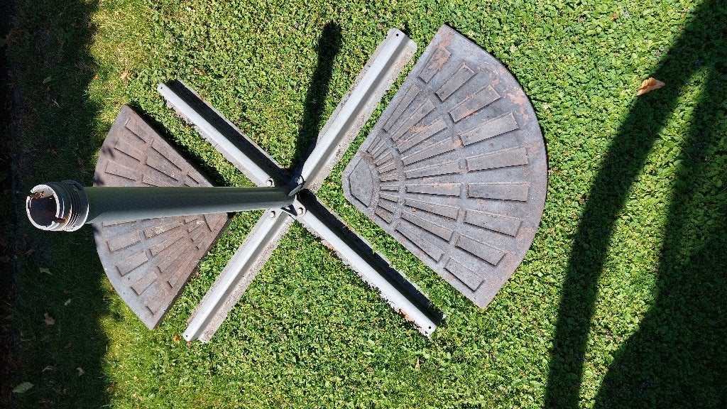 Parasolvoet met 4 stenen, Tuin en Terras, Parasols, Ophalen, Gebruikt, Parasolvoet