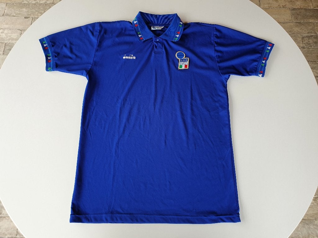 Vintage voetbalshirt Italië 1992- 1994 (Diadora, L), Verzamelen, Sportartikelen en Voetbal, Ophalen of Verzenden, Gebruikt, Shirt