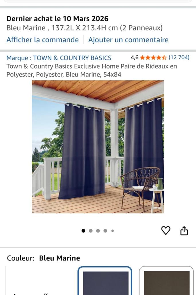 2 Rideaux + 2 triangles rideaux neufs