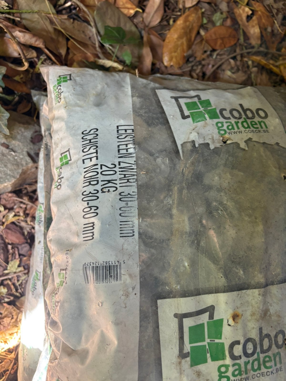 6 sacs de schiste noir 30–60 mm – Cobo Garden – 20 kg/sac, Ophalen, Zo goed als nieuw, Zwart