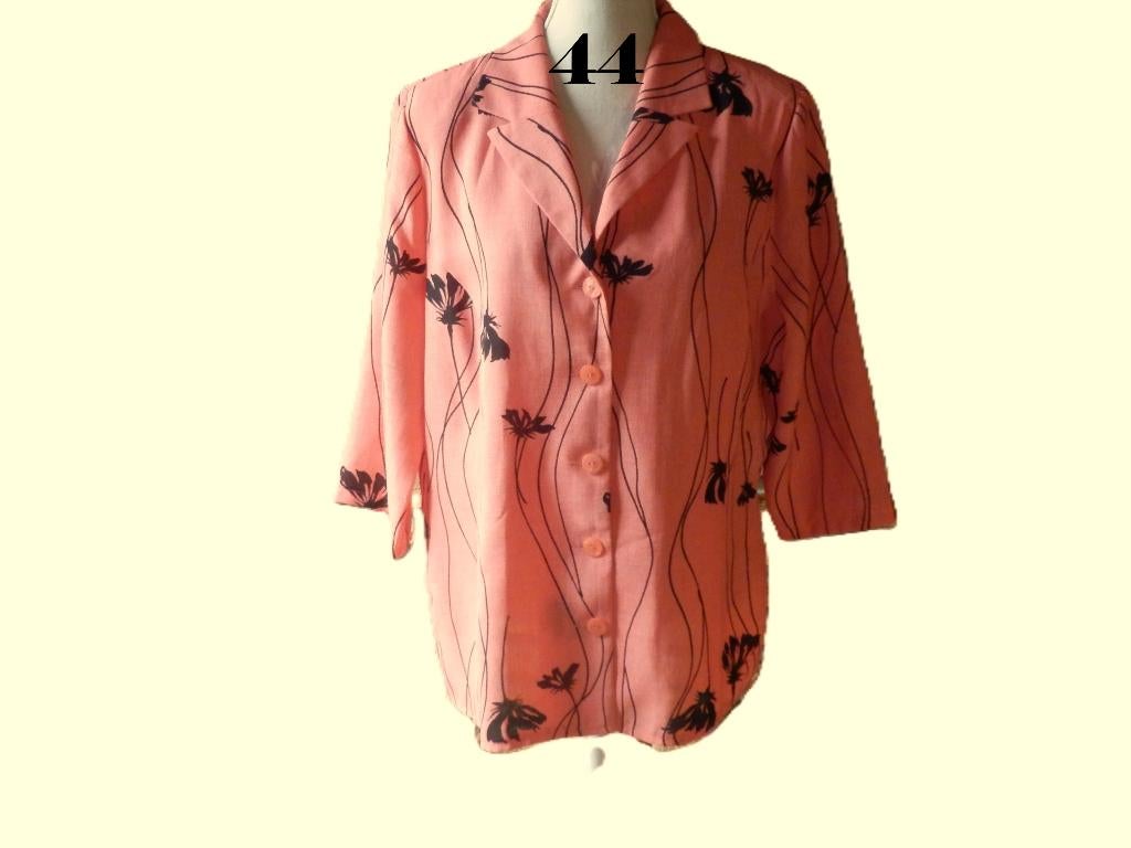 (2) - veste été femme t.44 rose orangé - canda -, Kleding | Dames, Jassen | Zomer, Maat 42/44 (L), Ophalen of Verzenden, Zo goed als nieuw