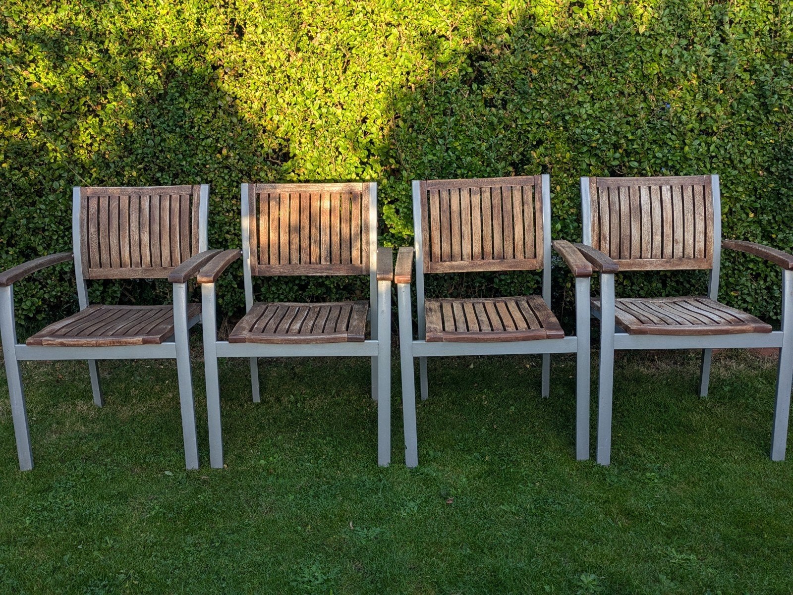 4 tuinstoelen, Ophalen, Gebruikt, Stapelbaar