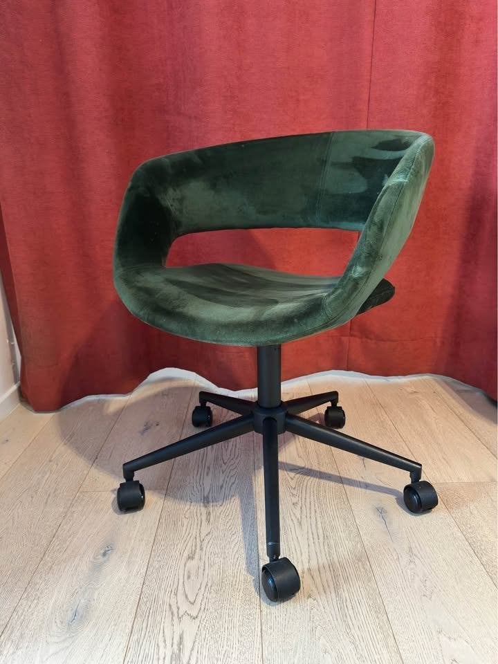Bureaustoel groen velours, Enlèvement, Comme neuf, Vert, Chaise de bureau