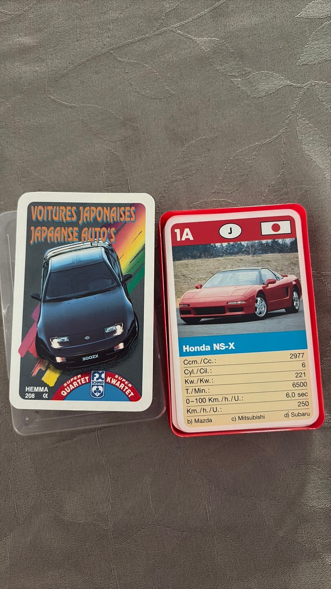Retro Super Kwartet FX Schmid -  / Japanse Auto's, Ophalen of Verzenden, Zo goed als nieuw