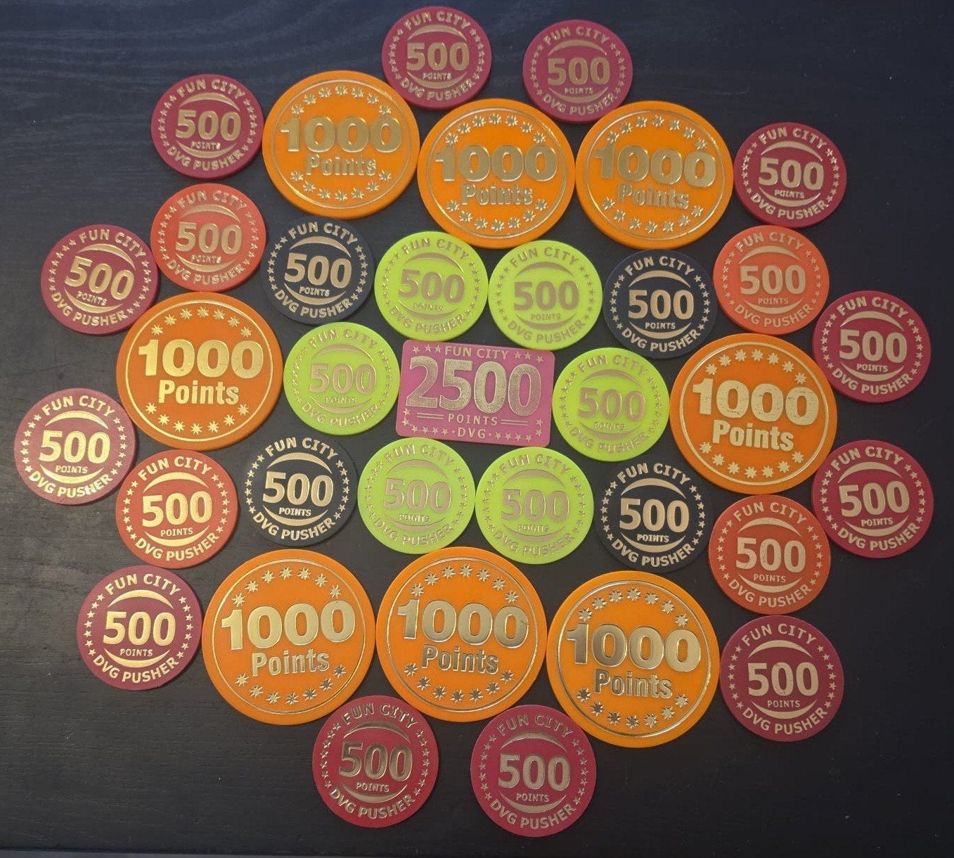 Fun City coin pusher Fiches en Tokens - 23.500 punten