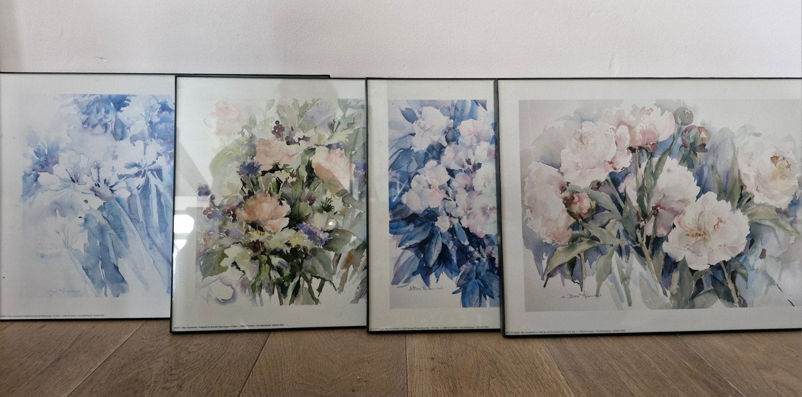 4 prints aquarel Bea Hazewinkel, Antiek en Kunst, Ophalen