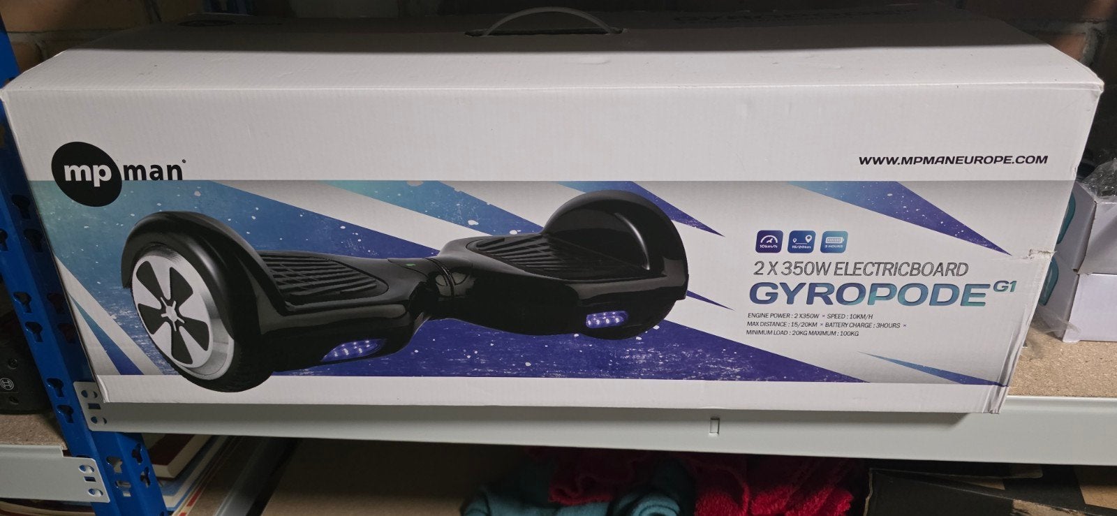 ​ MP Man Gyropode G1 Hoverboard (2 x 350W) – In doos!, Fietsen en Brommers, Steps, Ophalen, Zo goed als nieuw