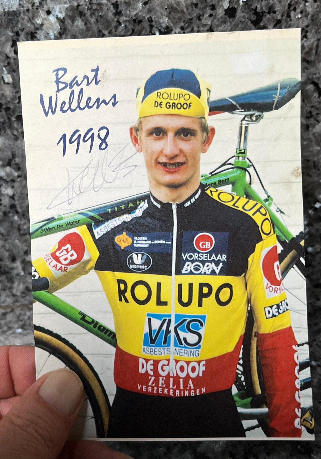 Wielrenner gesigneerd Bart Wellens kampioen van België, Ophalen, Zo goed als nieuw