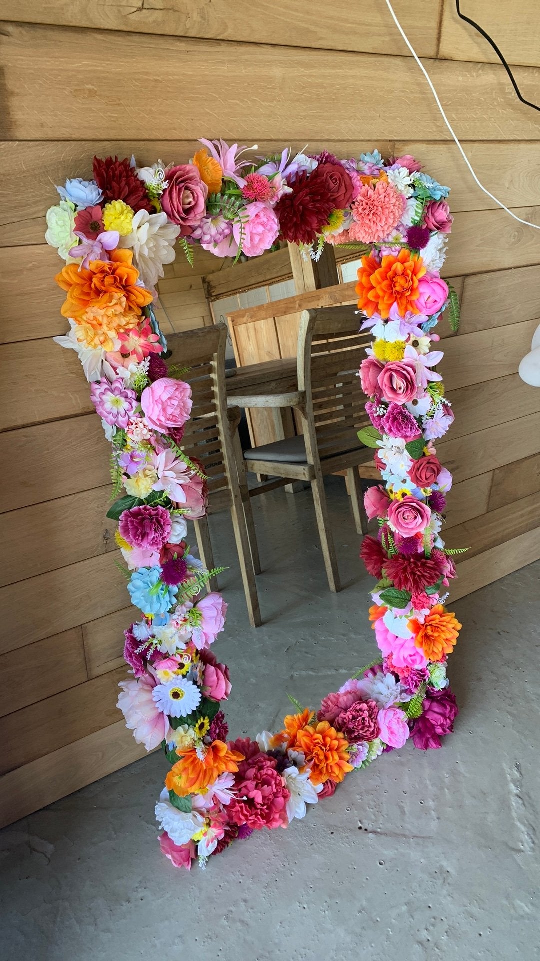 Spiegel met bloemen, Neuf, Enlèvement, 50 à 75 cm, 100 à 150 cm