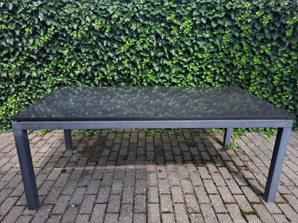 Granieten tuintafel 200 x 100, Enlèvement, Utilisé, Rectangulaire, Aluminium