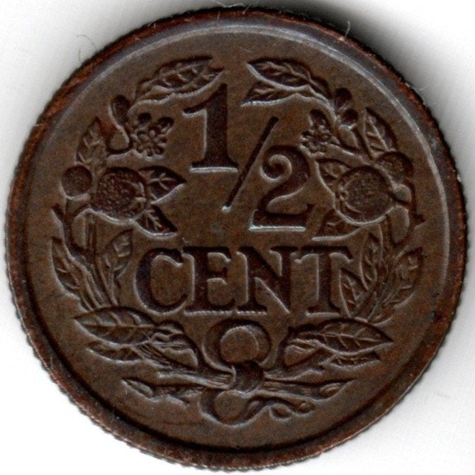 Nederland : 1/2 Cent 1934 KM#138 Ref 16804, Ophalen of Verzenden, Koningin Wilhelmina, Overige waardes, Losse munt