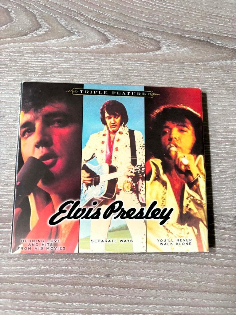 Elvis 3 cd,triple feature, burning love-separate ways and..., Ophalen of Verzenden, Zo goed als nieuw, Rock-'n-roll, Digipak