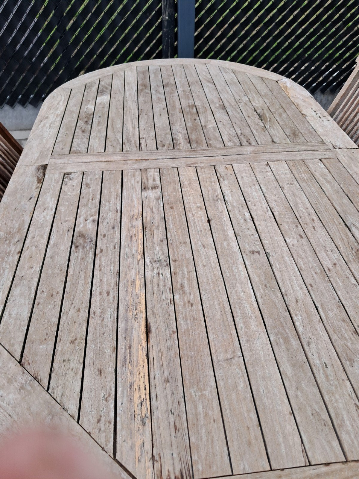 Teaken tafel (zonder stoelen), Ophalen, Gebruikt, Ovaal, Hout