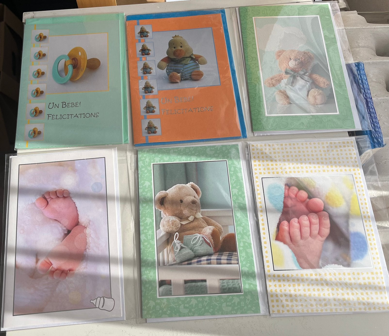 6 Cartes de vœux « naissance » neuves, Enlèvement, Neuf