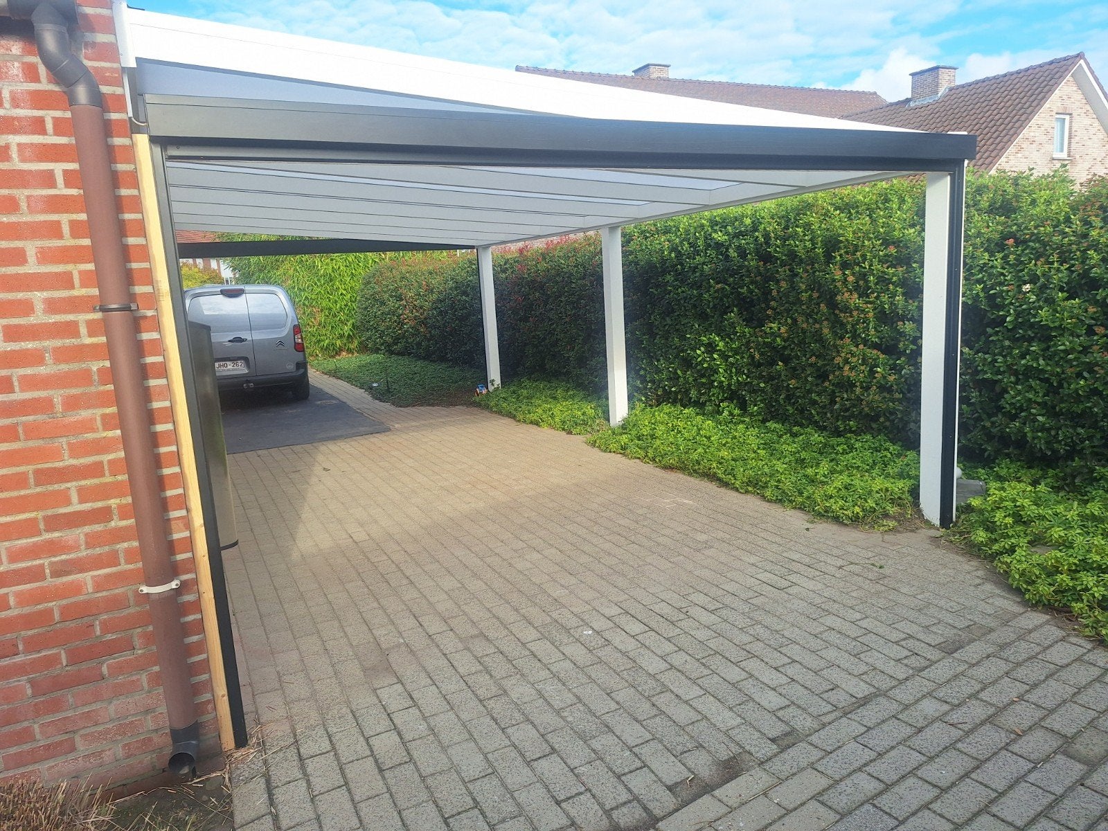 Screen electrisch 4m 30cm op 2m 30cm zwart.9, Tuin en Terras, Ophalen, Zo goed als nieuw