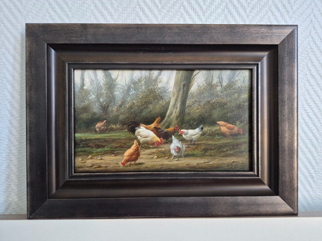Schilderij op paneel, gesigneerd H Bals. (2), Enlèvement, Signé, Panneau