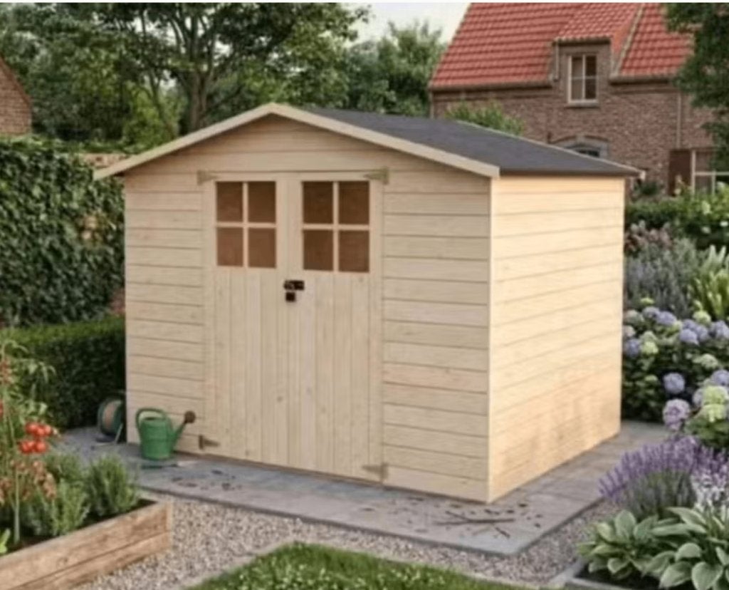 Dennenhouten tuinhuis 5,3m2, Tuin en Terras, Tuinhuizen, Ophalen, Gebruikt, Hout, Tuinhuis