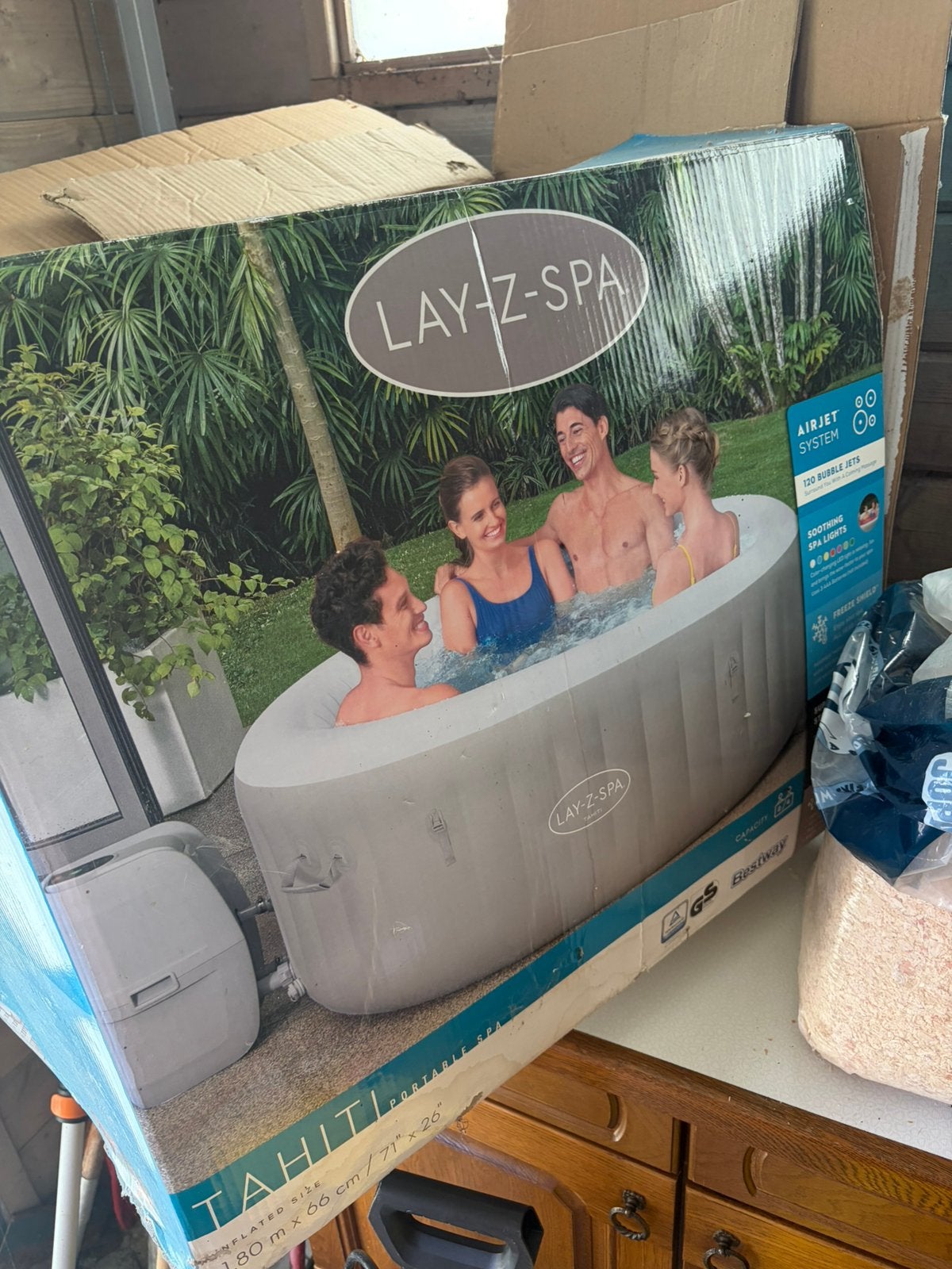 Lay-z spa tahiti spa bubbelbad te koop met alle toebehoren, Jardin & Terrasse, Bains à remous et Spas, Enlèvement ou Envoi, Utilisé