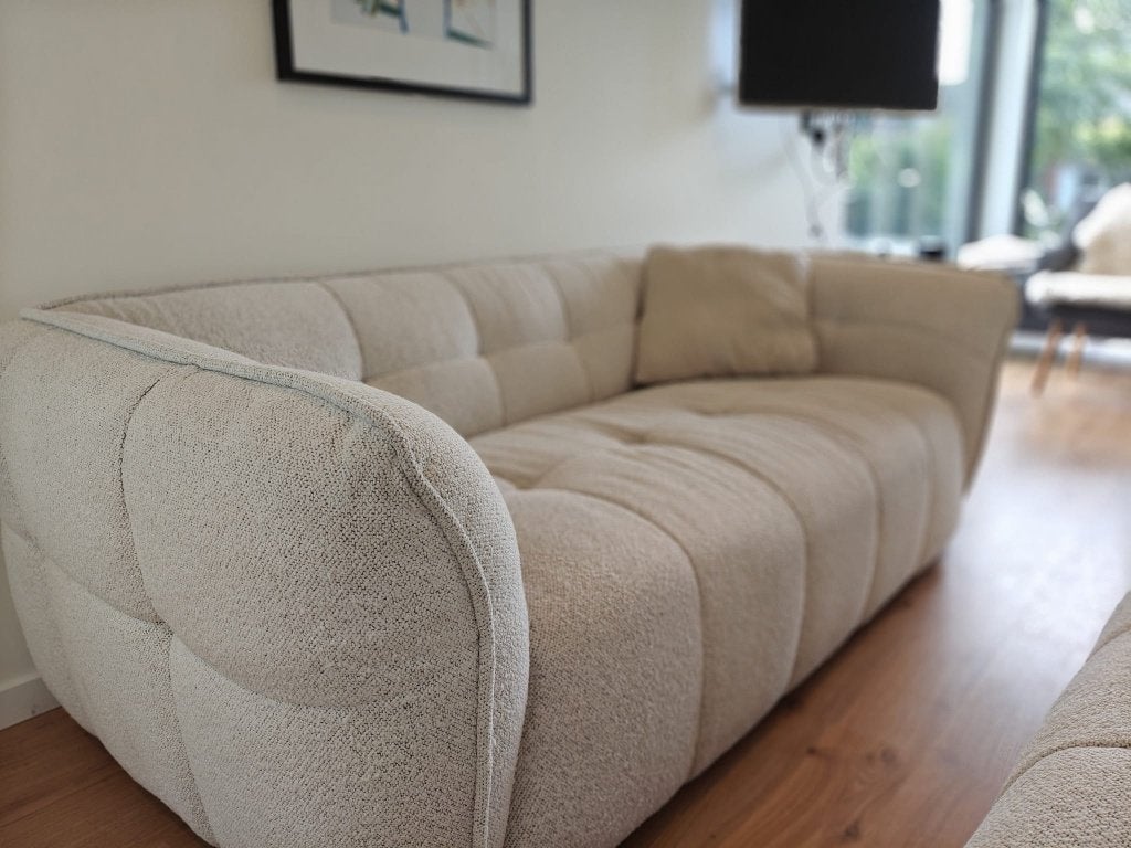 Zetel + poef bowie, Huis en Inrichting, Ophalen, Zo goed als nieuw, Stof