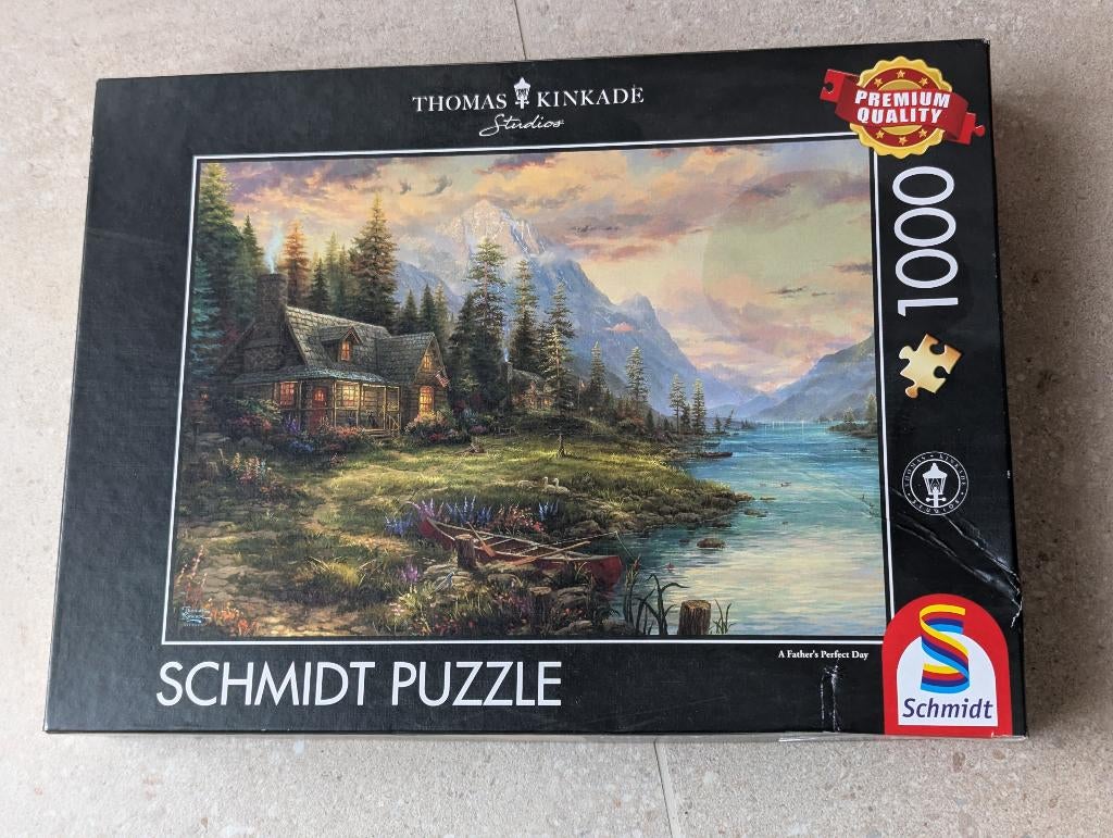 Schmidt TK 1000 puzzel - A Father's Perfect Day 59918, Ophalen of Verzenden, 500 t/m 1500 stukjes, Gebruikt, Legpuzzel