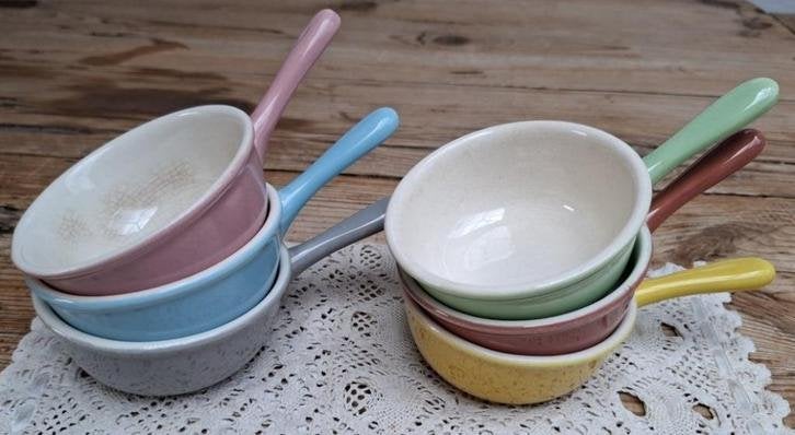  6 Villeroy & Boch, saus / dip schaaltjes met steel , Antiquités & Art, Enlèvement ou Envoi